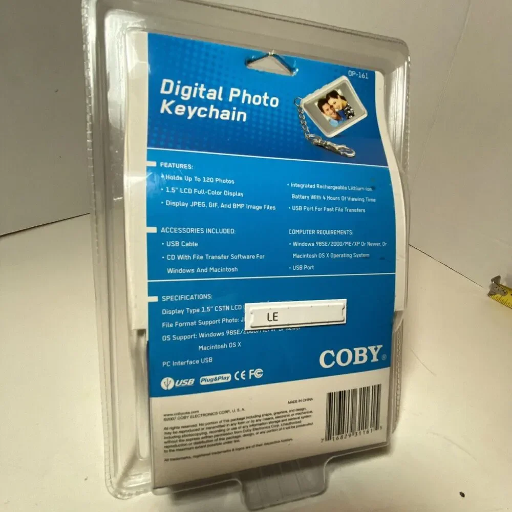 Y2K Coby Digital Photo Keychain DP-151 Holds Up to 60 Photos White Sealed NEW
